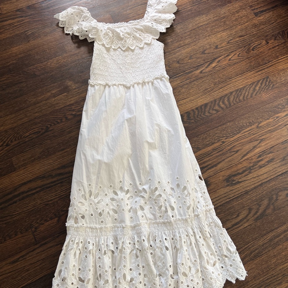Elegant White Eyelet Kids Dress